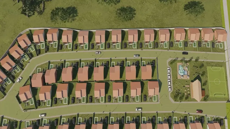 Render aéreo de Bosques del Puerto